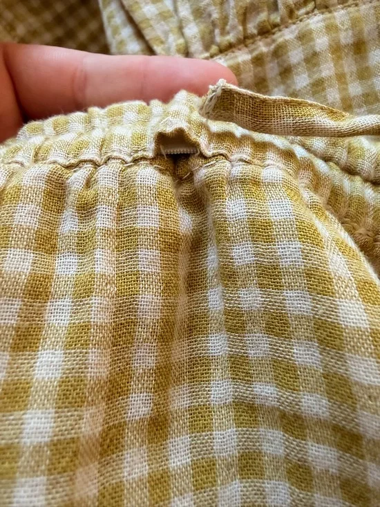 PACT Chartreuse Gingham Tiered Maxi Skirt - Picture 3 of 3